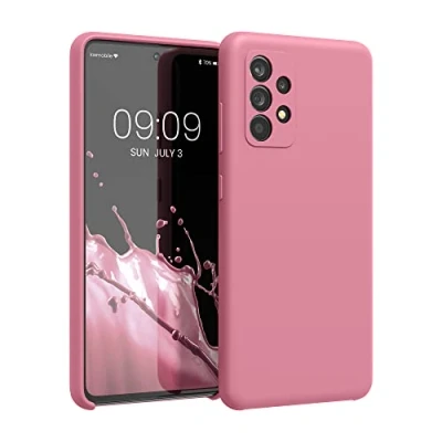 Afbeelding van kwmobile telefoonhoesje geschikt voor Samsung Galaxy A52 / 5G A52s Hoesje met siliconen coating Smartphone case in donkerroze
