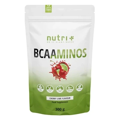 Afbeelding van BCAA Cherry Lime Aminozuurcomplex Hoge Dosis BCAAminos Instant Poeder vegan Aminozuurpoeder 2:1:1 L Leucine Isoleucine Valine 300g