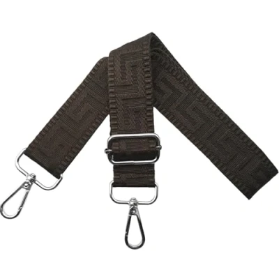 Afbeelding van Schouderriem voor tas, tasriemen om te wisselen, verstelbare tasriem, breed, 3,8 cm, met zilveren karabijnhaak, tasband, schouderriem, draagriem handtassen dames, donkere koffie, K32
