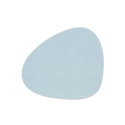 Afbeelding van LIND DNA Curve placemat van gerecycled leer 37 x 44 cm Lichtblauw
