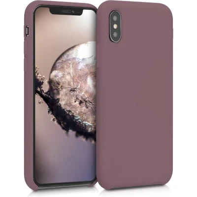 Afbeelding van kwmobile telefoonhoesje geschikt voor Apple iPhone XS Hoesje met siliconen coating Smartphone case in druivenblauw