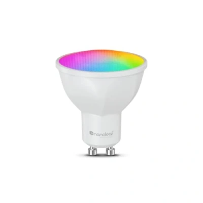 Afbeelding van Nanoleaf Matter GU10 Smart LED lamp, 1 RGBCW dimbare gloeilamp, beeldschermsync, 16 miljoen kleuren, 400 lumen, wifi bluetooth app/spraakbesturing (Alexa, Apple, Google), woon en slaapkamer decoratie