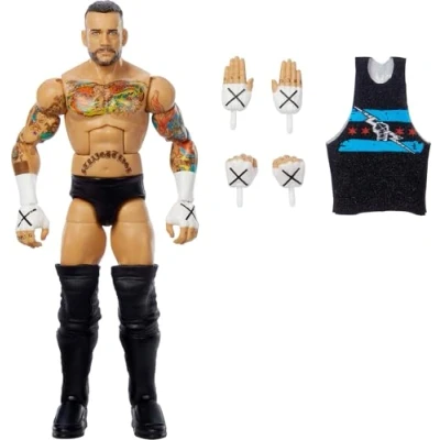 Afbeelding van Mattel WWE Top Picks Elite actiefiguur &amp; accessoires Set, CM Punk 6&quot; Collectible met verwisselbare handen, ringuitrusting en 25 scharnierpunten