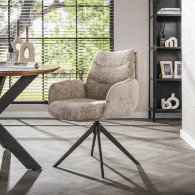 Afbeelding van Hoyz Collection Armstoel Lounge Rich Zandkleur Set van 2