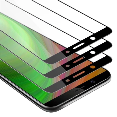 Afbeelding van Cadorabo 3x Screenprotector geschikt voor Vivo Y71 Volledig scherm pantserfolie Beschermfolie in TRANSPARANT met ZWART Getemperd (Tempered) Display beschermend glas 9H hardheid 3D Touch