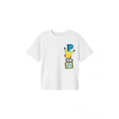 Afbeelding van NAME IT Jongens Nkmjeno Pokemon Nreg Ss Top Box Noos Sky, wit (bright white), 146 152