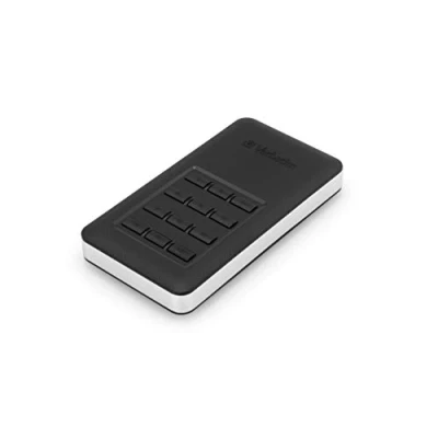 Afbeelding van Verbatim SSD 256 GB, USB 3.1, AC, 4,57 cm (1,8&#039;&#039;), zwart Secure Portable, toetsenbord, AES bit, detailhandel
