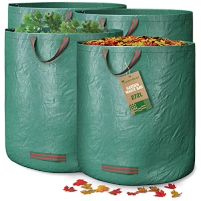 Afbeelding van Gardengloss® 4X Tuinafvalzakken Met Grepen 272L Hoge Capaciteit UV Stabiel En Waterafstotend Herbruikbare Stabiele Tuinzakken