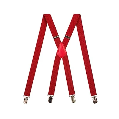 Afbeelding van Olata Unisex Dunne bretels X Vorm Met Bretel Clips van metaal 2,5 cm. Rood