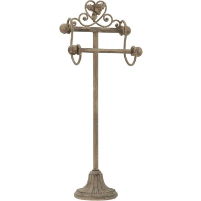 Afbeelding van Clayre &amp; Eef WC Rol houder 23x15x59 cm Beige Bruin Ijzer