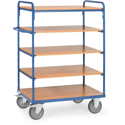 Afbeelding van fetra 8242 Etagewagen Staal Poedercoating Laadvermogen (max.): 500 kg Stralend blauw (RAL 5007)