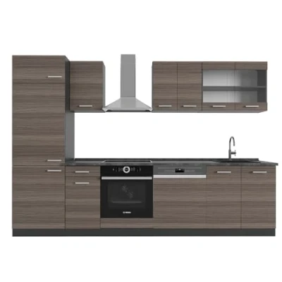 Afbeelding van Vicco Complete keukeneenheid R Line, Edel grijs/antraciet, 300 cm , WB Antraciet