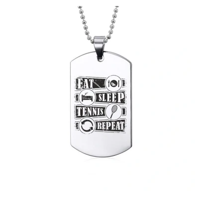 Afbeelding van Ketting RVS Eat Sleep Tennis Repeat