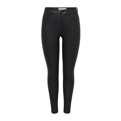 Afbeelding van JDY coated high waist skinny broek JDYNEWTHUNDER zwart