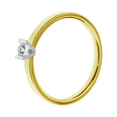Afbeelding van Trendjuwelier huiscollectie Ring Diamant 0.075ct H SI Bicolor Goud