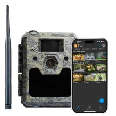 Afbeelding van icuserver ICU CLOM Cam 5 wildcamera 4G met Full HD beelden en videokwaliteit, nachtzicht, bewegingssensor mobiele telefoonoverdracht, inclusief 16 GB SD kaart bewegingsmelder app