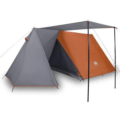 Afbeelding van vidaXL Tent 3 persoons waterdicht grijs en oranje