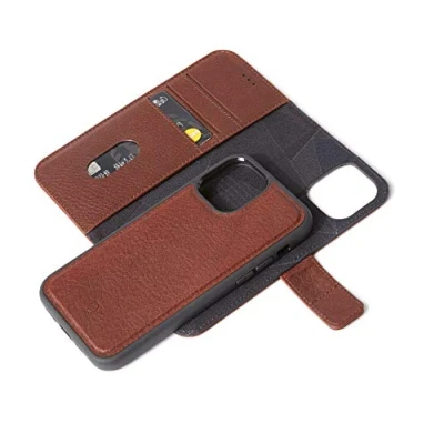 Afbeelding van Apple iPhone 12 Pro Max Hoesje Echt leder Decoded Bookcase/2 in 1 Case Bruin Telefoonhoesje