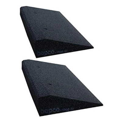 Afbeelding van bepco Stoeprand oprijplaat set (2 stuks) LxBxH: 50 x 25 8 cm van rubber (zwart) oprijplaat, drempelhelling, met ingelegde sluitringen voor bevestiging