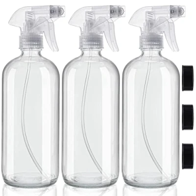 Afbeelding van Belle Vous Lege Hervulbare Helder Glazen Spuit/Mist Flessen (3Pak) 500 Duurzame Spuit Fles Container Set 2 Spuitmogelijkheden Voor Schoonmaak Producten, Aromatherapie &amp; Essentiële Olies