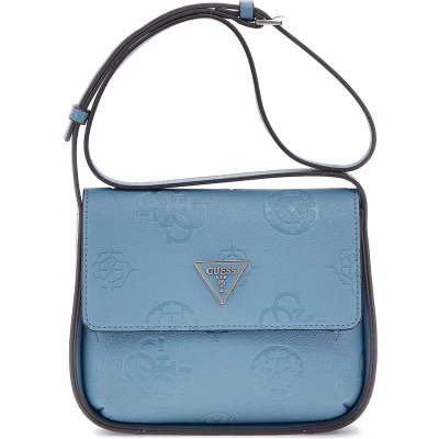 Afbeelding van GUESS Schoudertas Keandra Crossbody Flap Slate Logo Lichtblauw