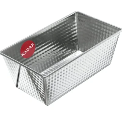 Afbeelding van KADAX Rechthoekige bakvorm, bakvorm van blik, taartvorm met antiaanbaklaag, broodbakvorm, vierkante broodvorm (zilver, 31 x 15,5 cm)