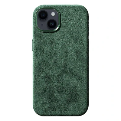 Afbeelding van iPhone 14 Plus Alcantara Case Midnight Green