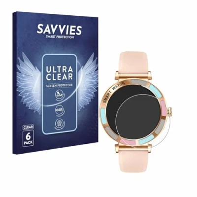 Afbeelding van Savvies Screenprotector voor Bekomiya Smartwatch 1.27&quot; Folie Beschermfolie transparant (6 Stuks)