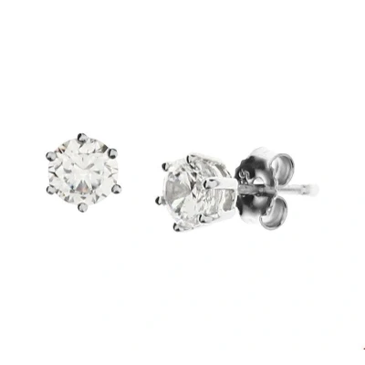 Afbeelding van Witgouden Oorknoppen zirkonia 4103785 Oorbellen horloge Zilverkleur