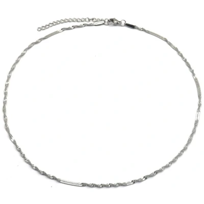 Afbeelding van Ketting Twist Schakel 2,5 mm RVS Lengte 40 45 cm Zilverkleurig