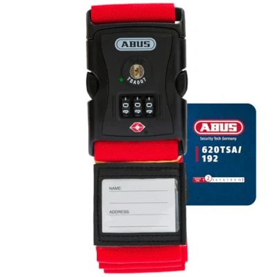 Afbeelding van ABUS Kofferband met TSA slot 620TSA/192, kofferriem 3 cijferige cijfercode, inclusief naamplaatje, rood