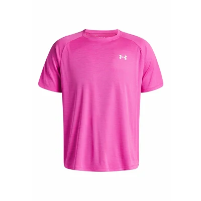 Afbeelding van Under Armour TECH Textured Sport Tshirt Rebel pink, Heren, Maat: Large, pink
