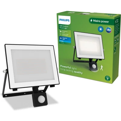 Afbeelding van Philips Lois floodlight Zwart 50W Koel wit licht; 5000K Bewegingssensor Verstraler