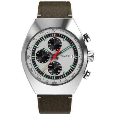 Afbeelding van Timex Legacy Tonneau Chrono TW2W50100 Horloge Leer Bruin Ø 42 mm