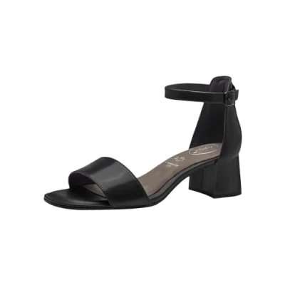 Afbeelding van Tamaris Comfort Sandalen met enkelbandjes, Dames, Maat: 38, Black nappa Leer