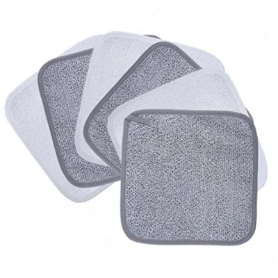 Afbeelding van Polyte Premium microvezel fleece doek om makeup te verwijderen en uw gezicht reinigen hypoallergeen chemicaliënvrij 6 pack 20 x cm (grijs,wit)