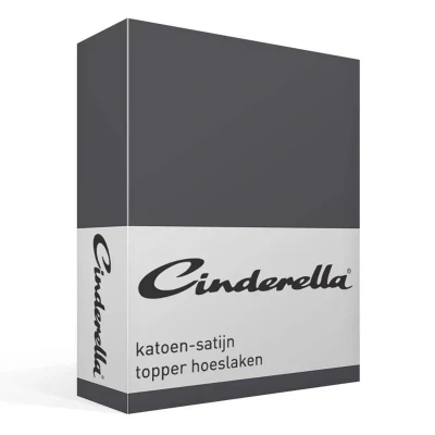 Afbeelding van Satijnen Topper Hoeslaken Cinderella Anthracite 180 x 220 cm