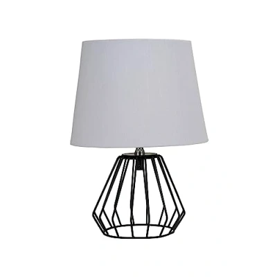 Afbeelding van Pauleen 48322 tafellamp Shiny Diamond E27 max. 20 W Lichtgrijs, zwart mat stof, aluminium nachtlamp