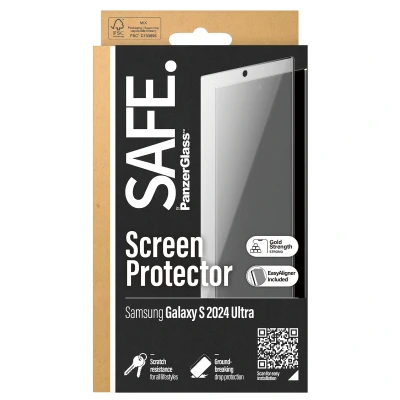 Afbeelding van Screenprotector Samsung Galaxy S24 Ultra: PanzerGlass SAFE Ultra Wide Fit Refresh incl. applicator