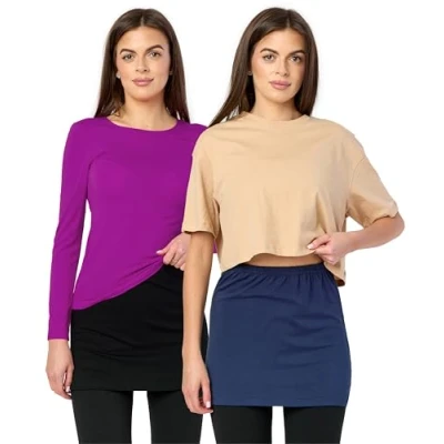 Afbeelding van Merry Style Dames Verlengingsgordel voor T shirts 2 Pack MS10 202 (2Pack Zwart/Marineblauw, XXL)