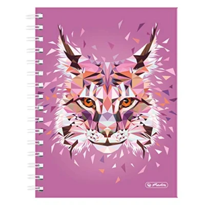 Afbeelding van herlitz 50027767 Spiraalboek A5, 100 vellen, geruit, motief: Wild Animals Link, 1 stuk