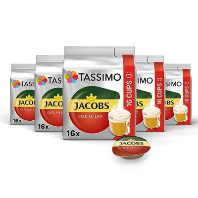Afbeelding van 5 stuks Tassimo Jacobs Café au Lait 1.30 kg