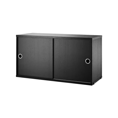 Afbeelding van String Furniture Kast Met Schuifdeur 78 X 30 42 Cm Zwart Gebeitst Essen