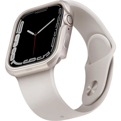 Afbeelding van Apple Watch 40 mm Hoes: Uniq Valencia Shockproof/Valbescherming Bumper Beige Aluminium Smart Covers