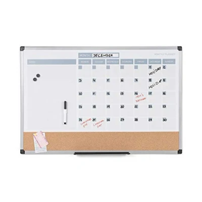Afbeelding van Bi Office Droog uitwisbare maandplanner 3 in 1, kunststof frame, 90 x 60 cm