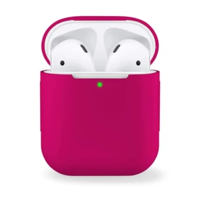 Afbeelding van MyGadget siliconen hoesje compatibel met Apple AirPods 1 &amp; 2 oplaadetui [Qi compatibel] Etui zachte hoes voor Earpods Oordopjes in paars