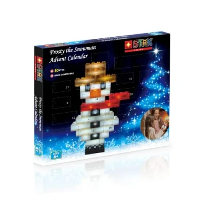Afbeelding van STAX S19034 Sneeuwpop bouwset adventskalender, bouwstenen met licht