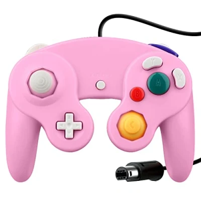 Afbeelding van OSTENT Bedrade Shock Game Controller voor Nintendo GameCube NGC Wii Video Kleur Roze