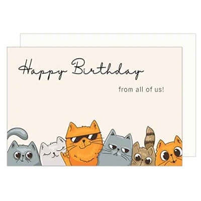 Afbeelding van Edition Seidel Premium verjaardagskaart met envelop. Wenskaart Billet Happy Birthday Humor grappig cool man vrouw jongen meisje tiener kinderen coole katten (G3467 SW023)