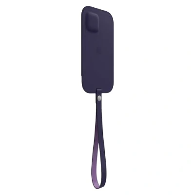 Afbeelding van Origineel Apple iPhone 12 Pro Max MagSafe Hoesje Echt leder Insteekhoesje/KoordMagSafe Donkerblauw Telefoonhoesje